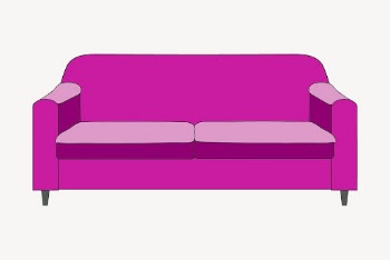 Pink loveseat sofa, furniture illustration. | Free Photo - rawpixel