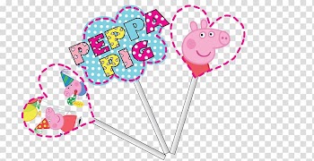 Pink M Party Heart Peppa Pig Font, PEPPA PIG transparent background PNG clipart
