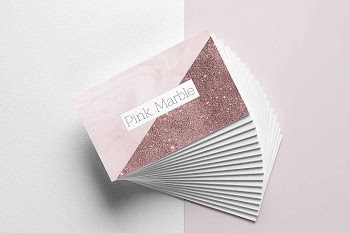 Pink Marble and Glitter Business Card Template