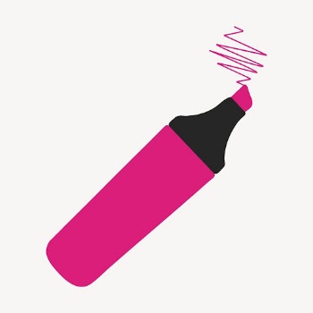 Pink marker clipart, stationery illustration. | Free Photo - rawpixel
