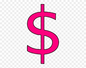 Pink Money Sign Clip Art - Clip Art