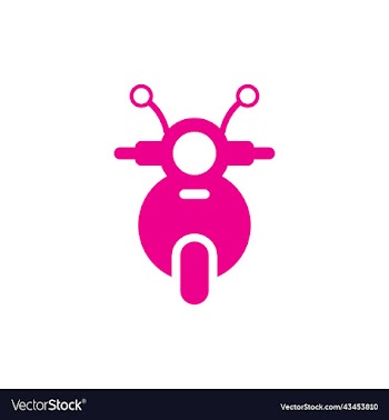 pink motorcycle front view icon
