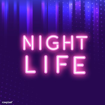 Pink nightlife neon sign vector | Free stock vector - 535171