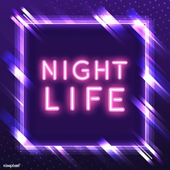 Pink nightlife neon sign vector | Free stock vector - 535172