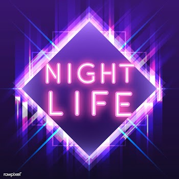 Pink nightlife neon sign vector | Free stock vector - 535230