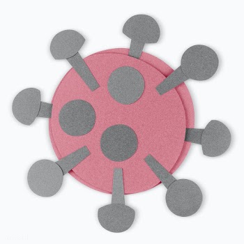 Pink paper craft coronavirus cell mockup | Free  psd mockup - 2310294