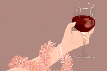 Pink party background, woman raising | Free Photo Illustration - rawpixel