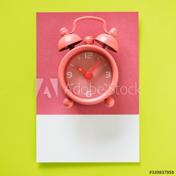 Pink pastel analog alarm clock