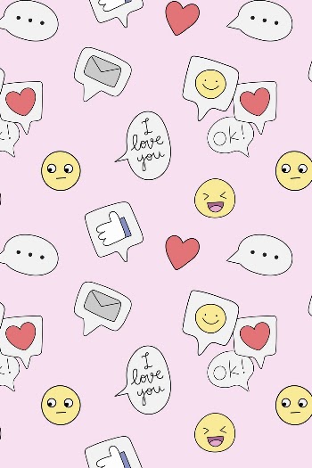Pink pattern background, emoticon doodle | Free Photo - rawpixel