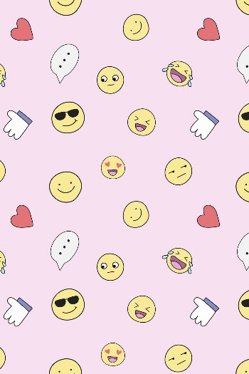 Pink pattern background, emoticon doodle | Free Photo - rawpixel