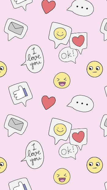 Pink pattern phone wallpaper, emoticon | Free Photo - rawpixel