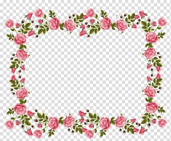Pink petaled flower illustration, Rose Frames Pink flowers , flower border transparent background PNG clipart