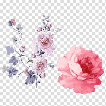 Pink petaled flowers art, Watercolour Flowers Flower bouquet Pink flowers Watercolor painting, flower transparent background PNG clipart