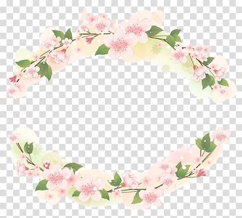 Pink petaled flowers border, Circle Motif Flower, Pink frame transparent background PNG clipart