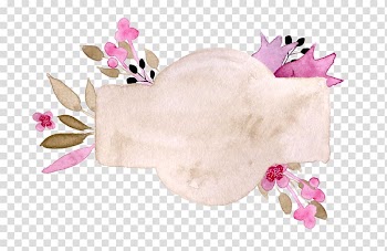 Pink petaled flowers , Business card Paper Watercolor painting Visiting card Flower, Flower Border transparent background PNG clipart