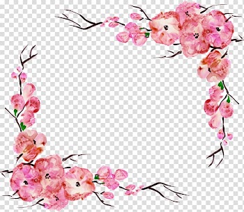 Pink petaled flowers illustration, , hand painted pink flower label transparent background PNG clipart