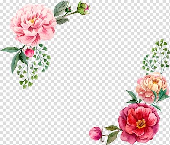Pink petaled flowers template, Floral design YouTube, watercolour flower transparent background PNG clipart