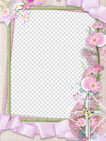 Pink petaled flowers template, frame Flower , Pink Flower Frame transparent background PNG clipart