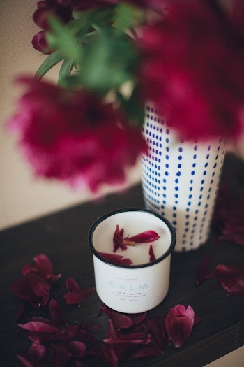 Pink Petals on Top of White Mug