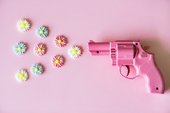 Pink Plastic Revolver Toy