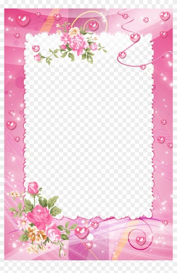 Pink Png Photo Frame With Roses - Pink Flower Frame Png