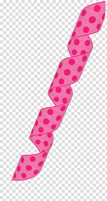 Pink polka-dot ribbon transparent background PNG clipart