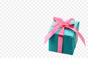 pink present turquoise ribbon gift wrapping