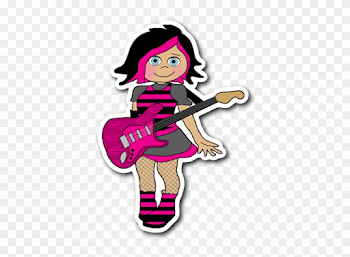 Pink Punk Rock Girl Vinyl Die Cut Sticker Clipart (#1927189 ...