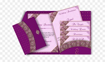 Pink, Purple &amp; Gold Email Wedding Card With Ganesha - Envelope