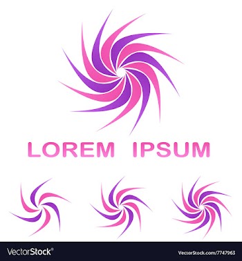 Pink purple curved marketing design set vector image
