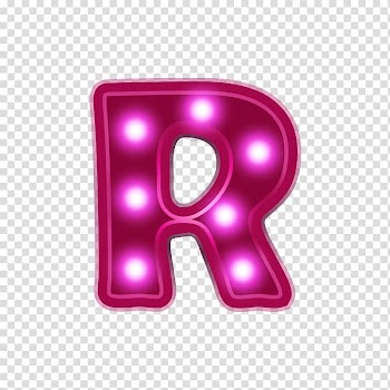 Pink R marquee light, Letter Alphabet Neon lighting, Red neon alphabet R transparent background PNG clipart