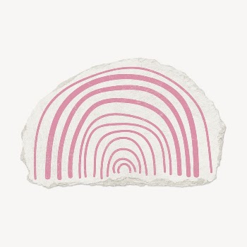 Pink rainbow collage element, abstract | Free PSD - rawpixel