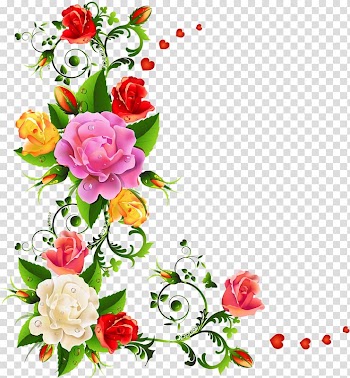 Pink, red, and white roses border , Border Flowers Color , Hand-painted rose transparent background PNG clipart