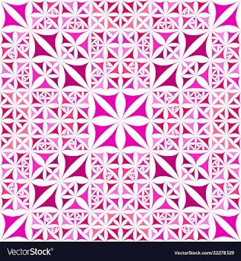 Pink repeating kaleidoscope pattern background vector image
