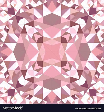 Pink repeating kaleidoscope pattern background vector image