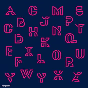 Pink  retro alphabets vector set | Free stock vector - 543492