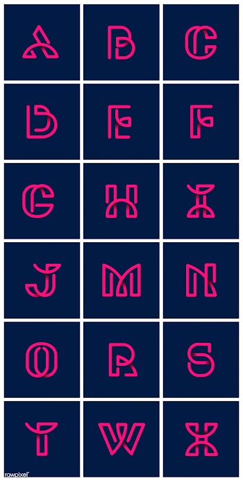 Pink  retro alphabets vector set | Free stock vector - 543513