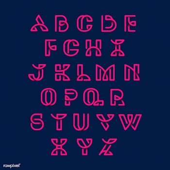 Pink  retro alphabets vector set | Free stock vector - 543549