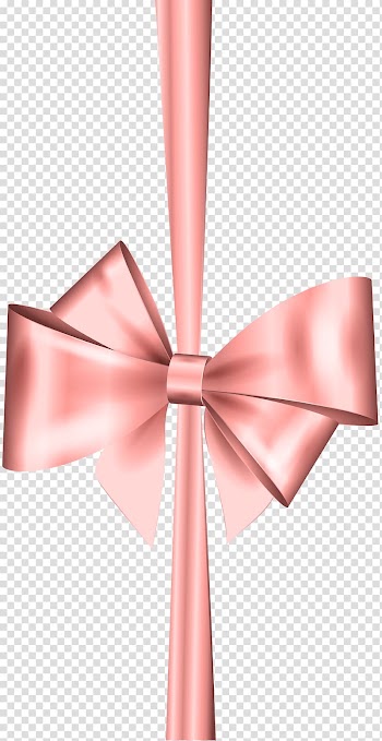 Pink ribbon illustration, Gold Diagram , Peach Deco Bow transparent background PNG clipart