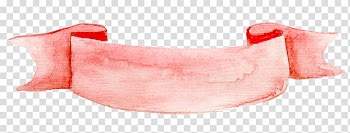 Pink ribbon illustration, Red ribbon Red ribbon Watercolor painting, Ribbon transparent background PNG clipart