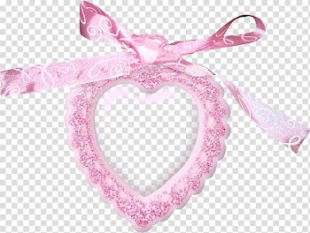 Pink Ribbon Shoelace knot , Pink Ribbon Heart Frame transparent background PNG clipart