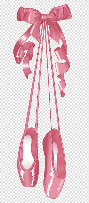 Pink ribbon with ballet shoes illustration, Ballet shoe Pointe shoe Ballet Dancer , Ballet shoes transparent background PNG clipart