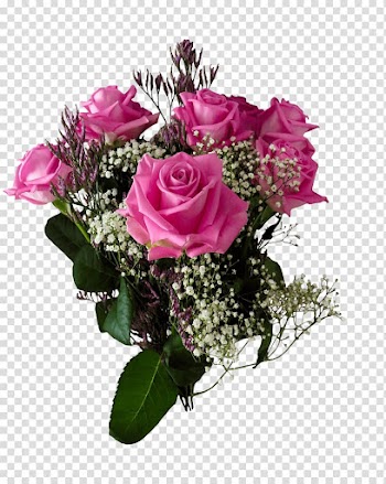 Pink rose bouquet, Birthday Roses transparent background PNG clipart