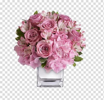 Pink rose bouquet, Flower bouquet Floristry Teleflora Flower delivery, Bouquet of flowers transparent background PNG clipart