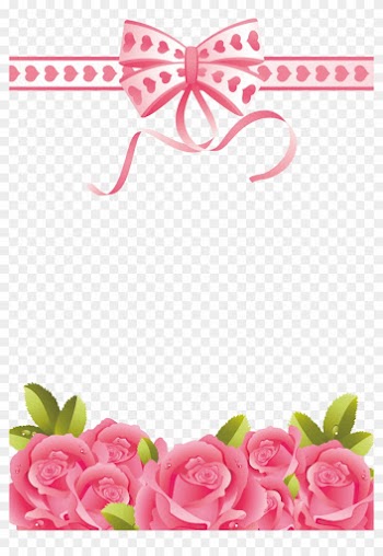 Pink Rose Clipart Rose Frame - Pink Flower Border Png