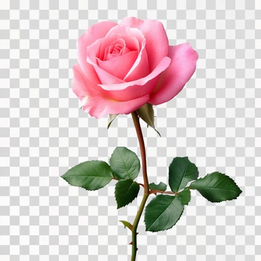 pink rose flower isolated on a transparent background,side v