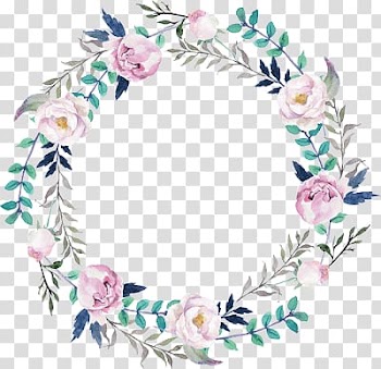 Pink rose flower wreath illustration, Floral design Wreath Watercolor painting Flower, flower transparent background PNG clipart