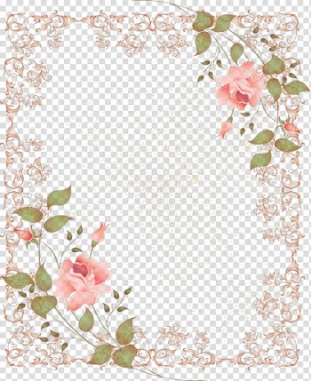 Pink rose frame , Borders and Frames Flower Frames , flower border transparent background PNG clipart