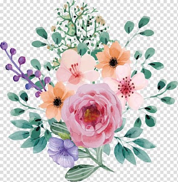 Pink rose illustration, Wedding invitation Flower bouquet, Beautiful hand holding flowers transparent background PNG clipart