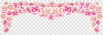 Pink roses border illustration, rose border transparent background PNG clipart